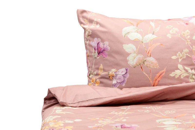 Kleidermann Bettwäsche Mako-Satin Blumen rosa