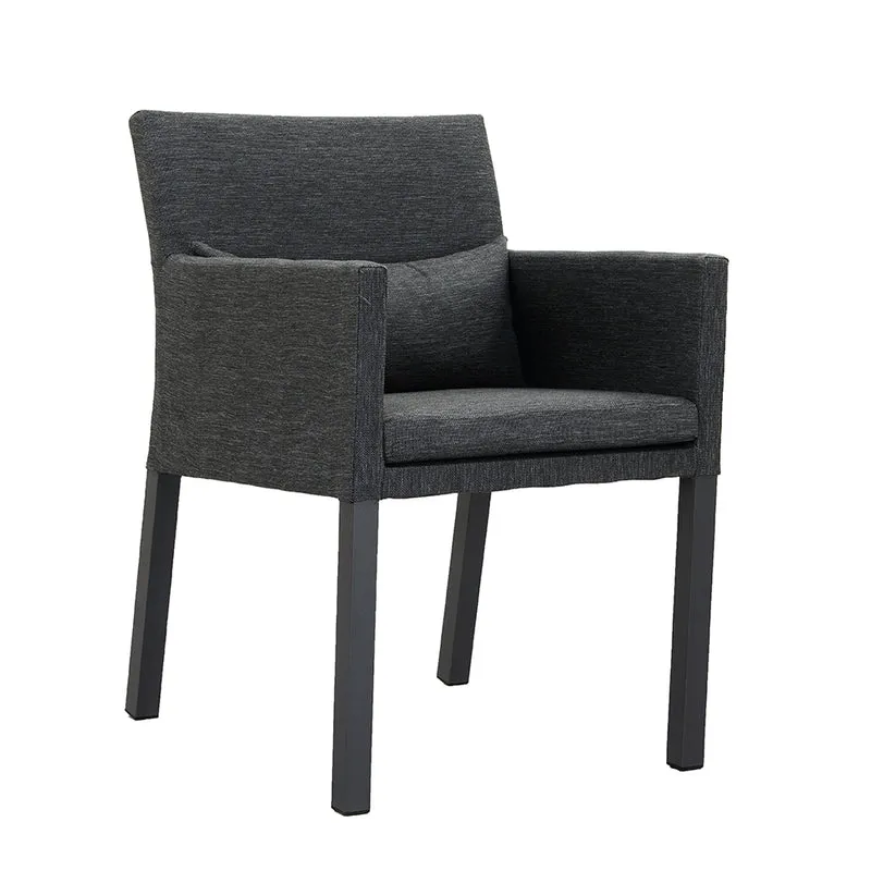 ZEO LIVING Sessel Lissabon Aluminium Olefin anth. inkl. Sitzkissen