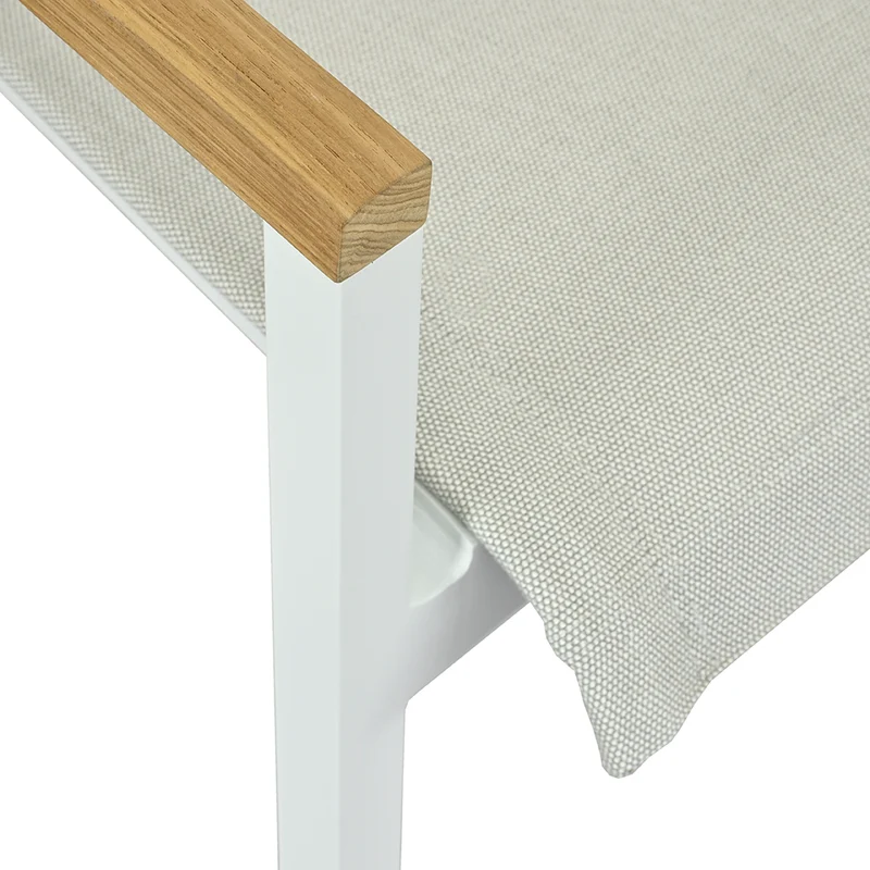 Solpuri Stapelsessel Sky Aluminium/Softex/Teak Shell
