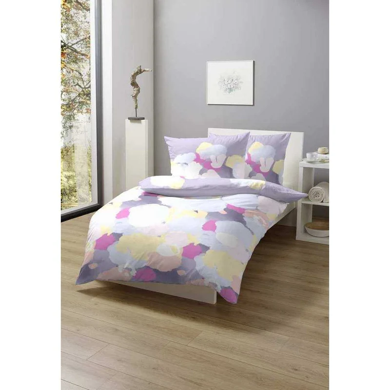 Hahn Bettwäsche Satin Farbtupfer Lila