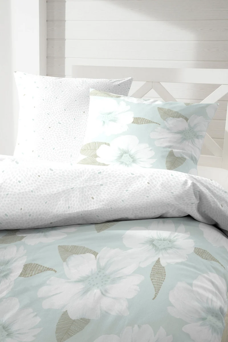 Zeo Living Wendebettwäsche Renforce Blüten