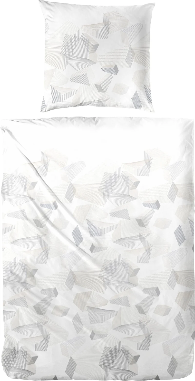 Zeo Living Mako-Satin Bettwäsche Sky Crystal weiß