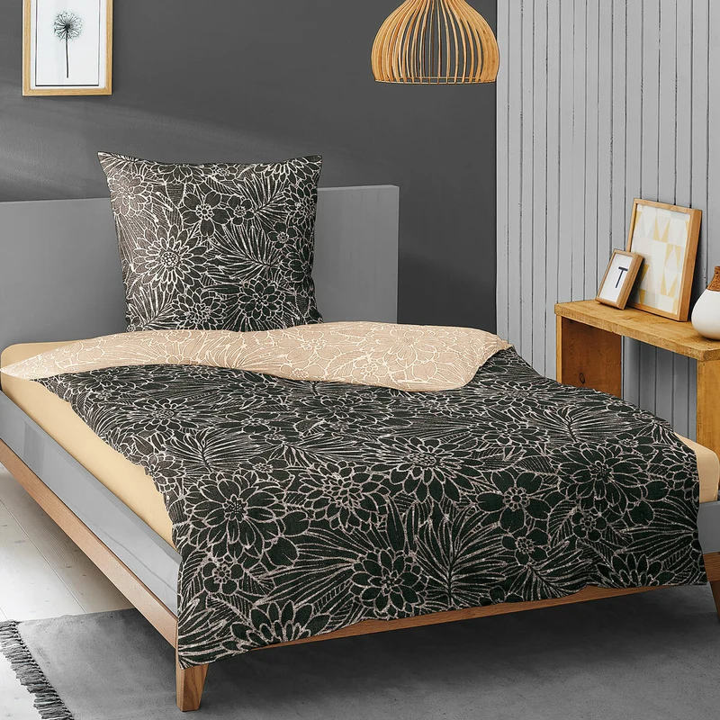 Irisette Flanell Bettwäsche Nubis Blumen braun