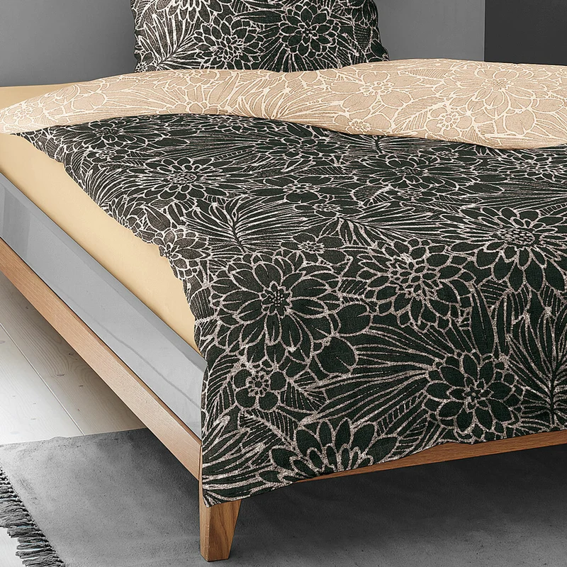 Irisette Flanell Bettwäsche Nubis Blumen braun