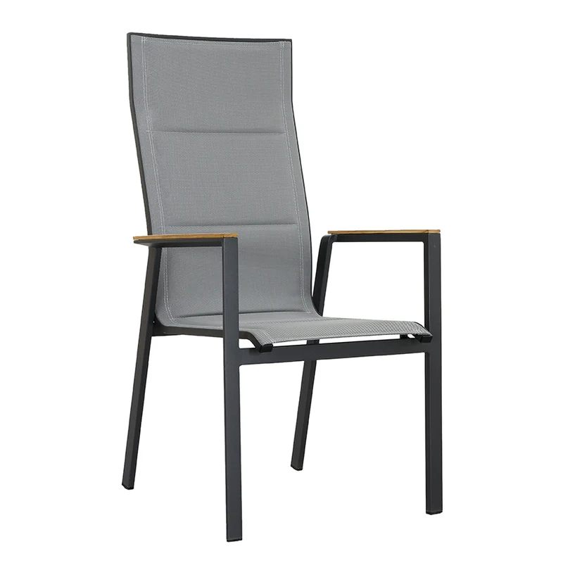 ZEO LIVING Chelsea Stapelstuhl Alu gepaddet silver/black