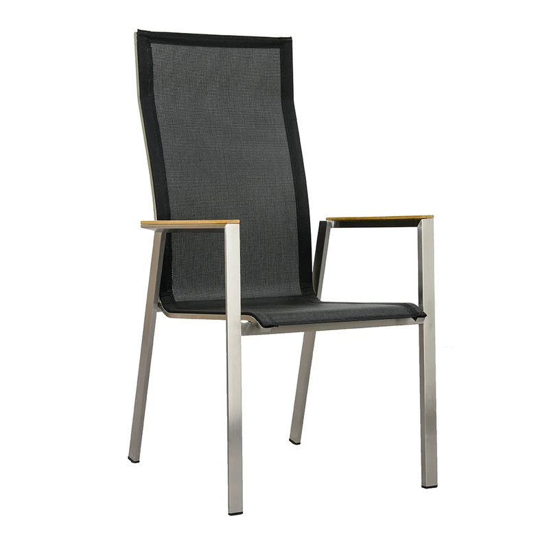ZEO LIVING Chelsea Stapelstuhl Edelstahl black