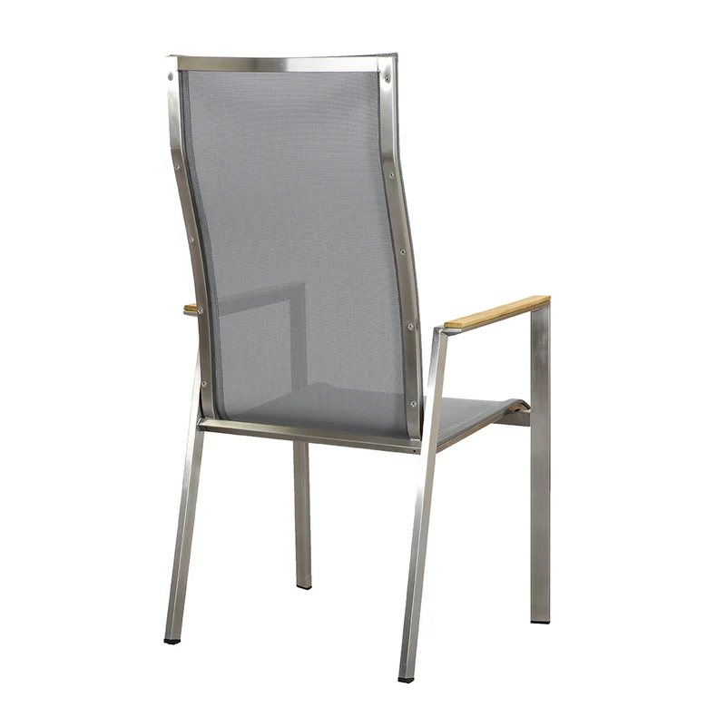 ZEO LIVING Chelsea Stapelstuhl Edelstahl silver black