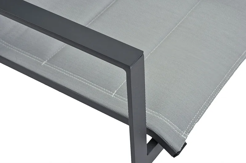 ZEO LIVING Chelsea Stapelstuhl hoch Alu silver/black gepaddet m. Aluarm
